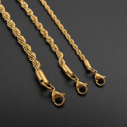 Stainless Steel Twist Chain Necklace