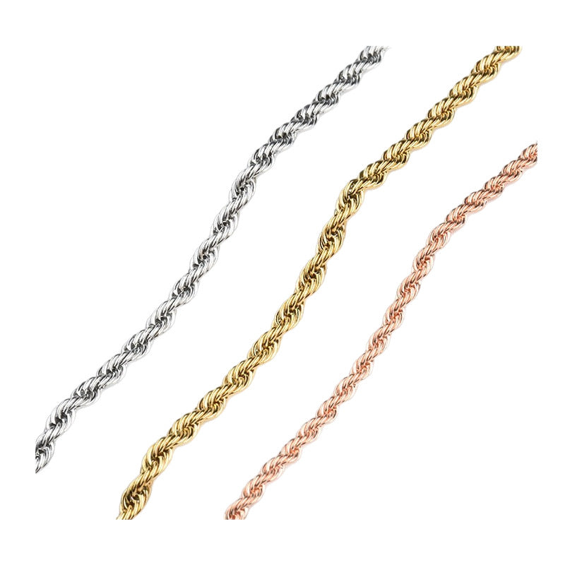 Stainless Steel Twist Chain Necklace