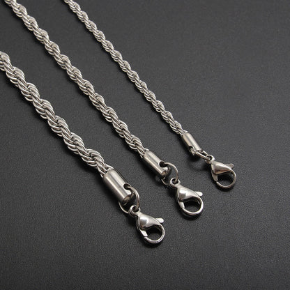 Stainless Steel Twist Chain Necklace