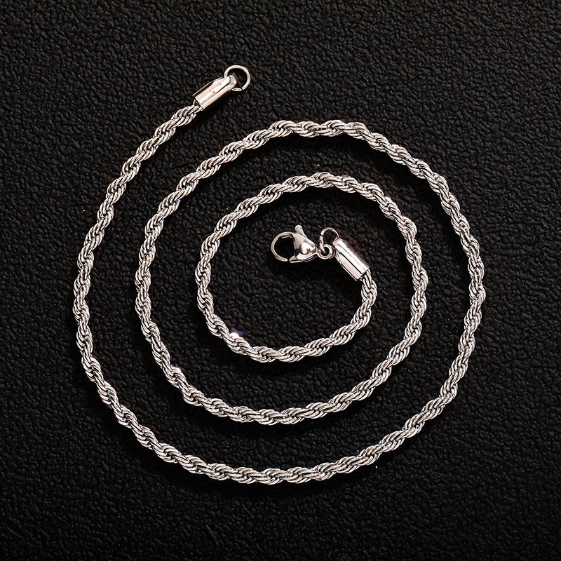 Stainless Steel Twist Chain Necklace