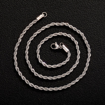 Stainless Steel Twist Chain Necklace