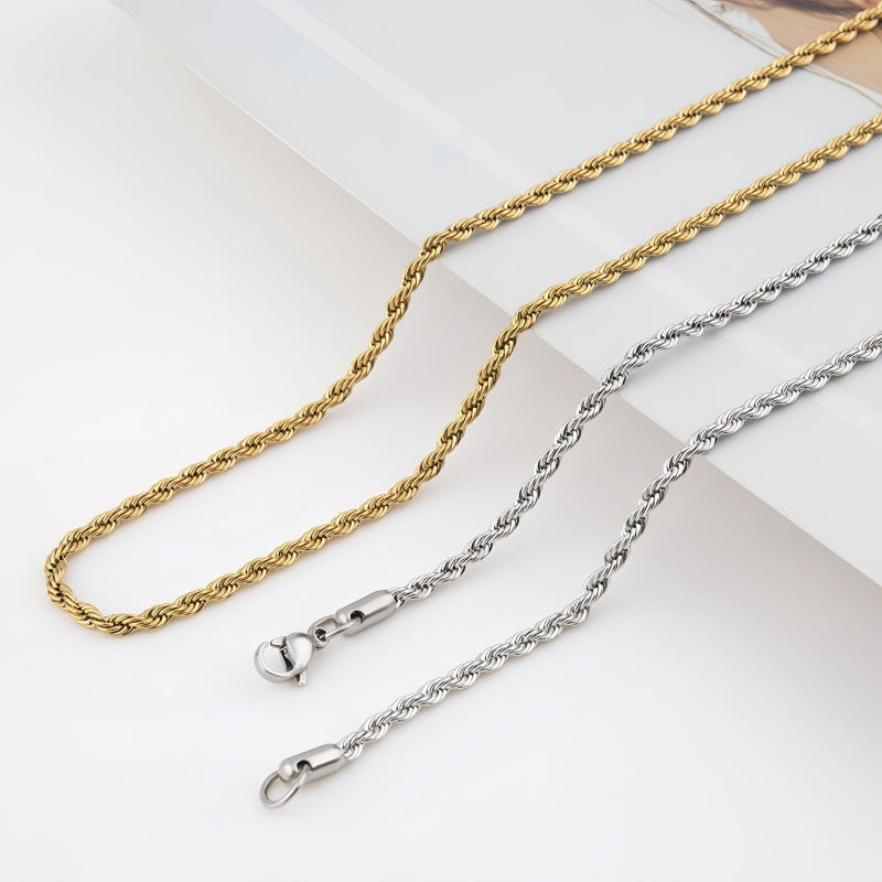 Stainless Steel Twist Necklace
