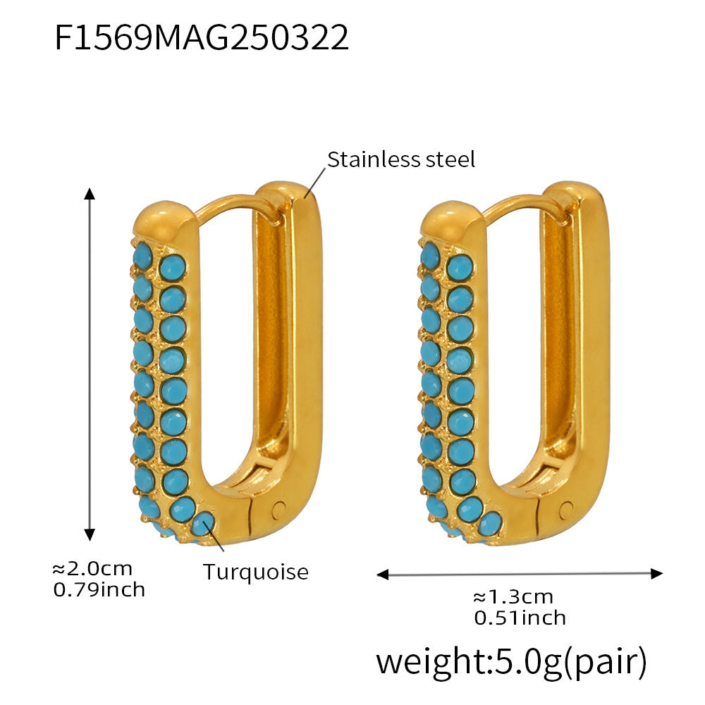 Stainless steel U-shaped earrings