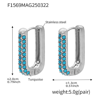 Stainless steel U-shaped earrings
