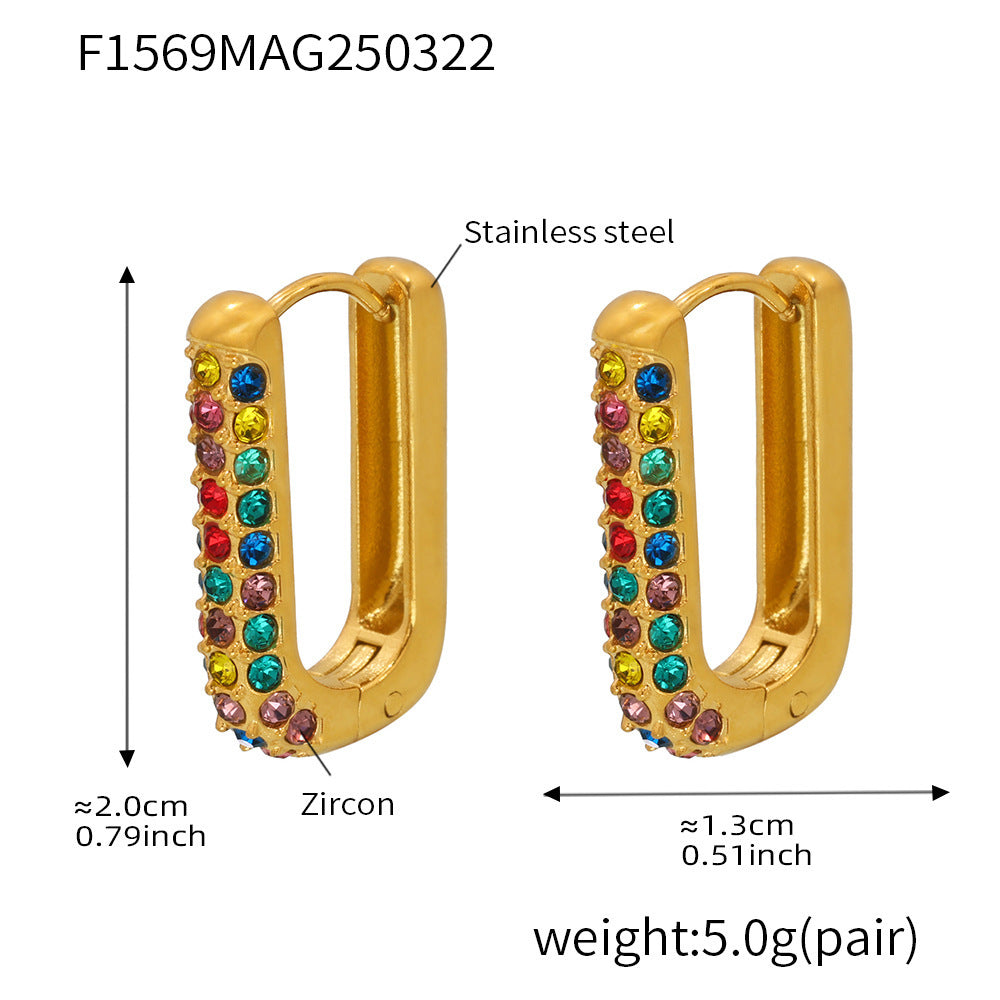 Stainless steel U-shaped earrings