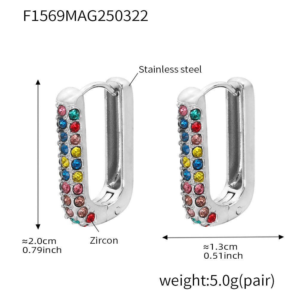 Stainless steel U-shaped earrings