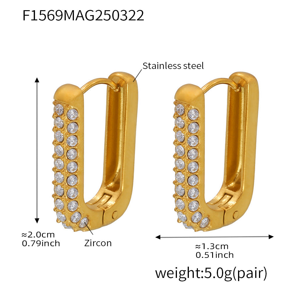 Stainless steel U-shaped earrings