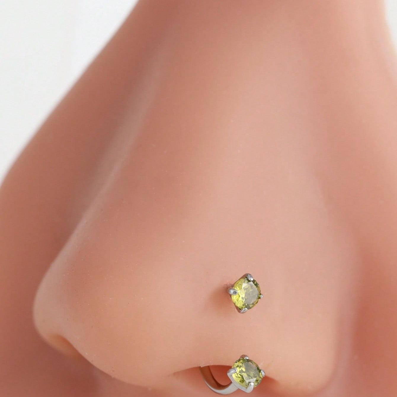 Stainless Steel U-Shaped Nose Stud with Zircon