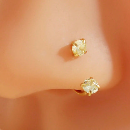 Stainless Steel U-Shaped Nose Stud with Zircon