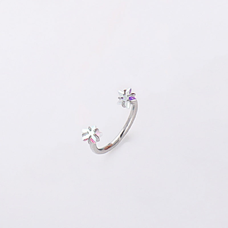 Stainless Steel U-Shaped Nose Stud with Zircon