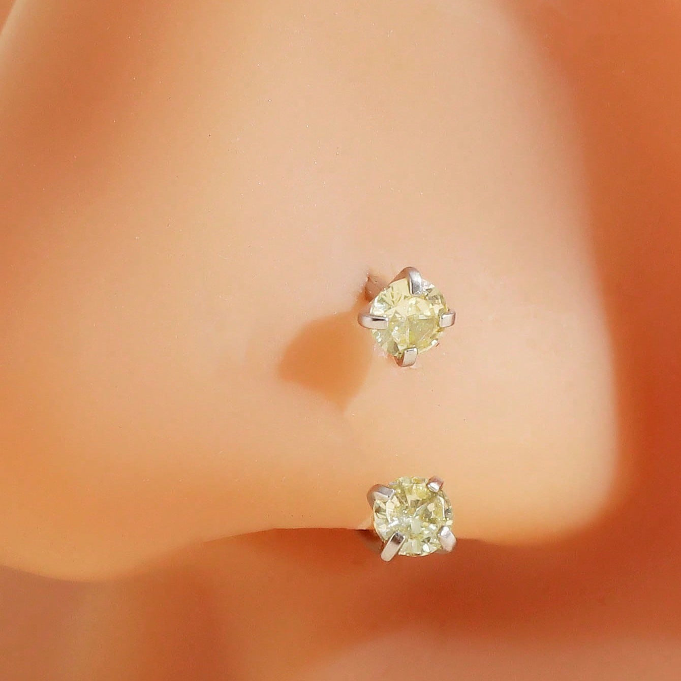 Stainless Steel U-Shaped Nose Stud with Zircon