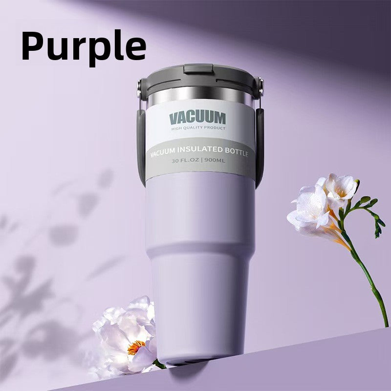 Stainless Steel Vacuum Insulated Travel Mug with Straw