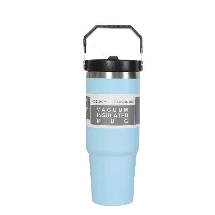 Stainless Steel Vacuum Insulated Travel Mug with Straw