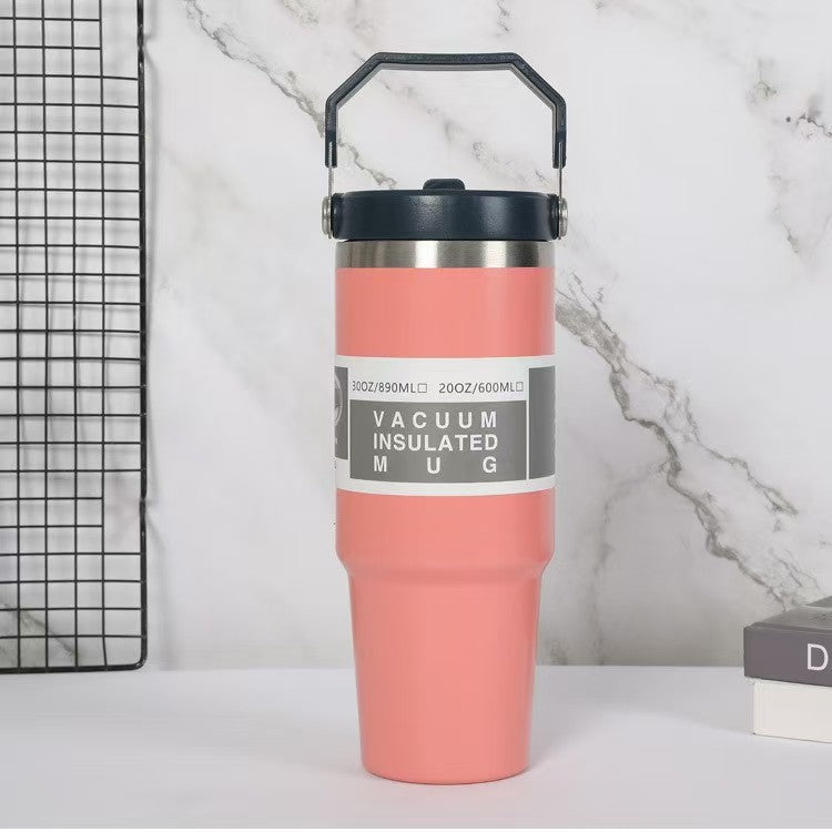 Stainless Steel Vacuum Insulated Travel Mug with Straw