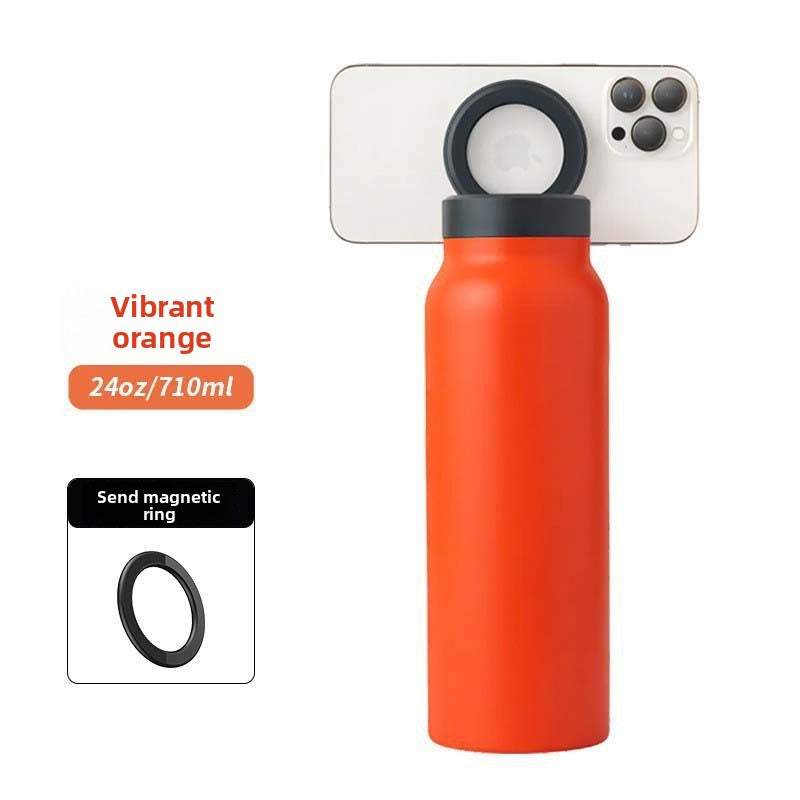 Stainless Steel Vacuum Insulation Cup with Phone Holder