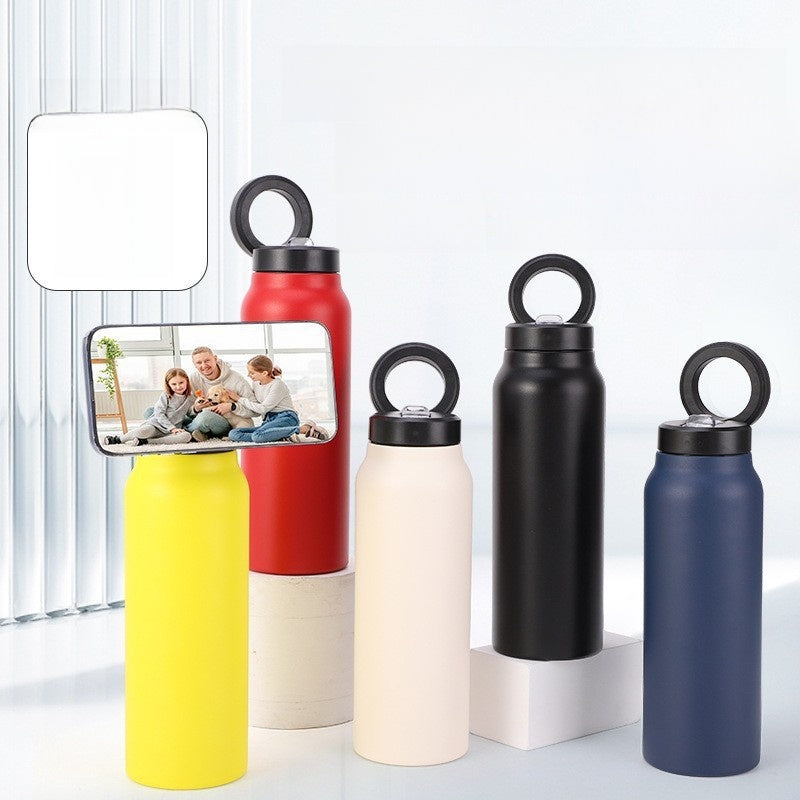 Stainless Steel Vacuum Insulation Cup with Phone Holder