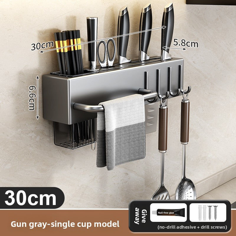 Stainless Steel Wall Mounted Knife and Utensil Holder