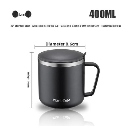 Stainless steel water bottle with lid