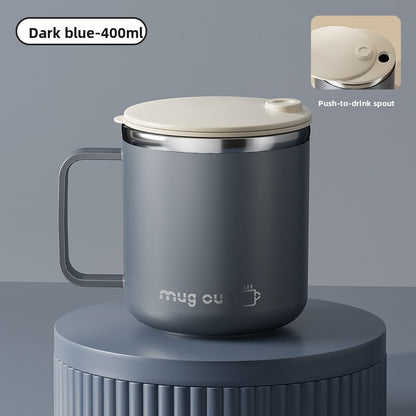 Stainless steel water bottle with lid