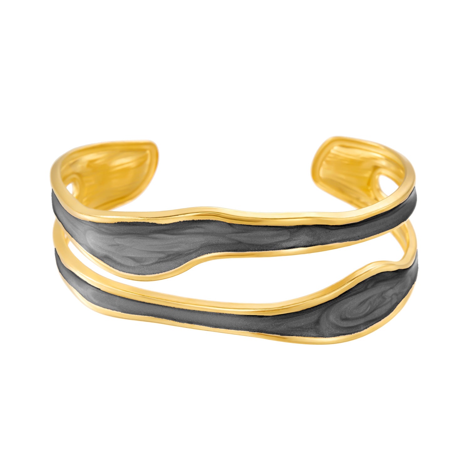 Stainless Steel Wave Irregular Opening Bracelet