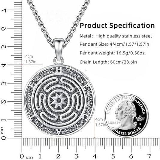 Stainless steel witch double-sided pendant