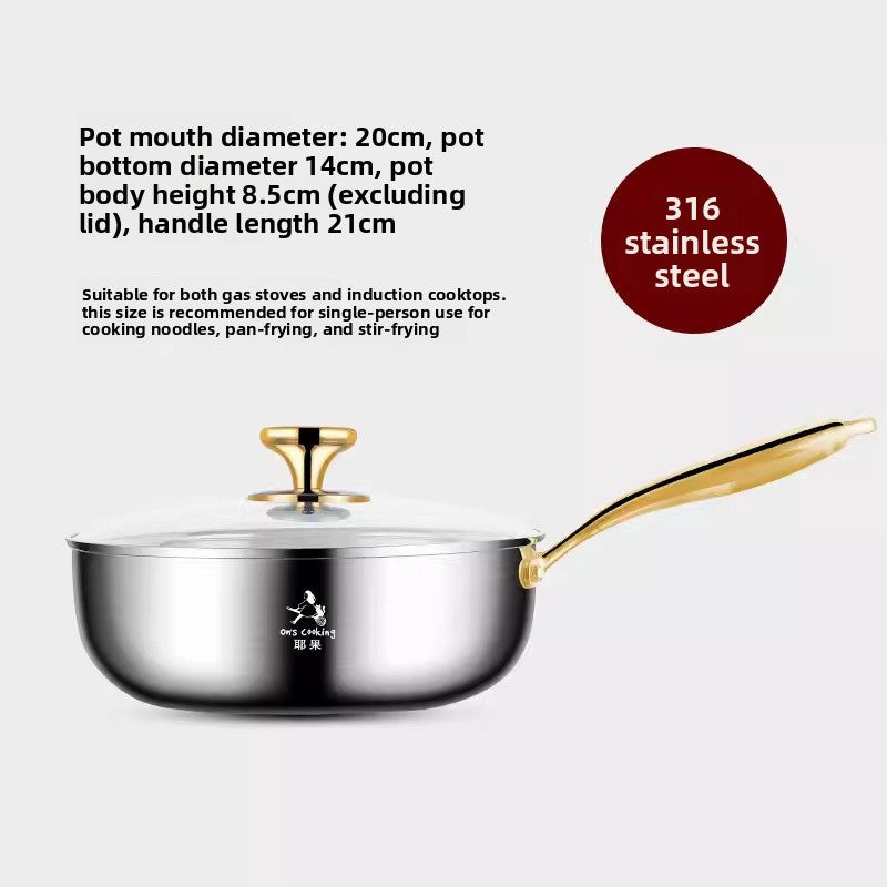 Stainless steel wok