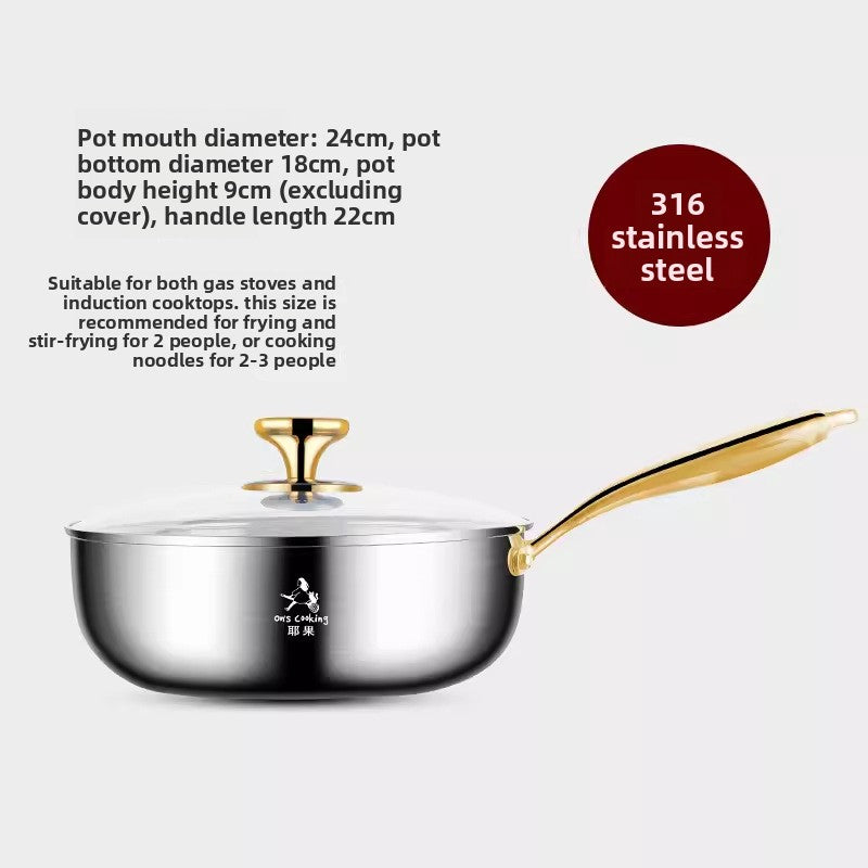 Stainless steel wok