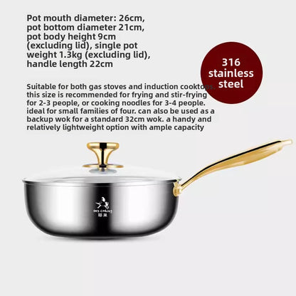 Stainless steel wok
