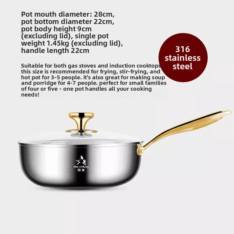 Stainless steel wok
