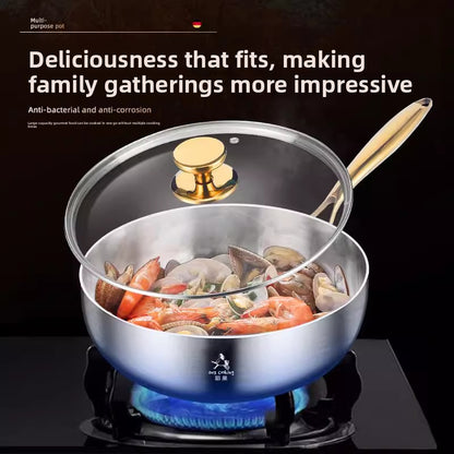 Stainless steel wok