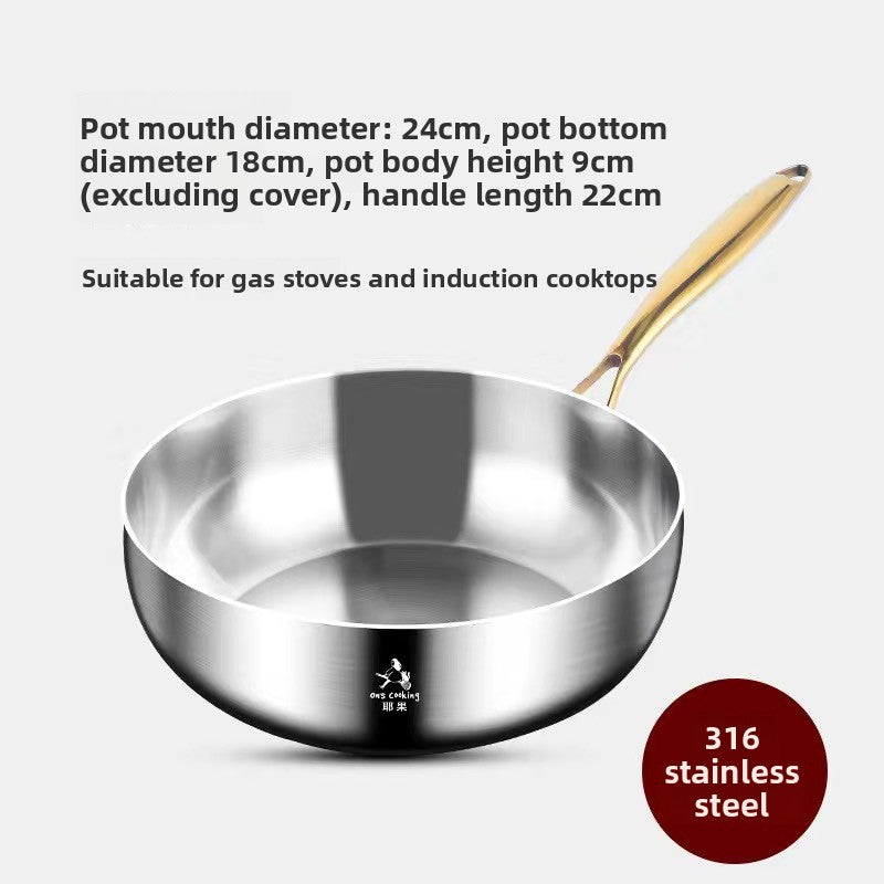 Stainless steel wok