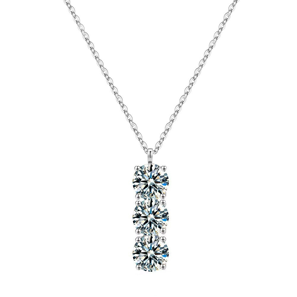 Stainless Steel Zircon Necklace and Earrings