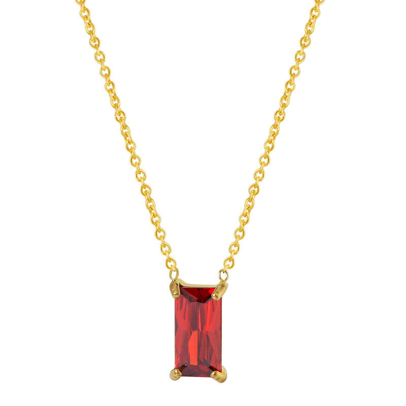 Stainless Steel Zircon Necklace