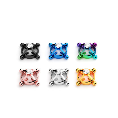 Stainless Steel Zircon Non-Perforated Body Piercing Jewelry