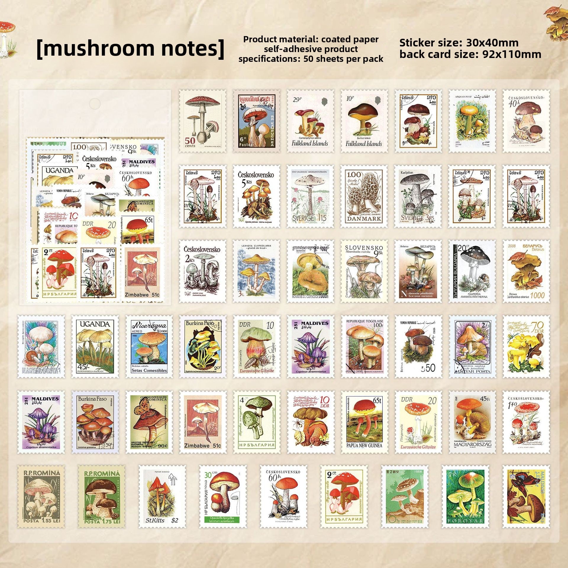 Stamp journal stickers