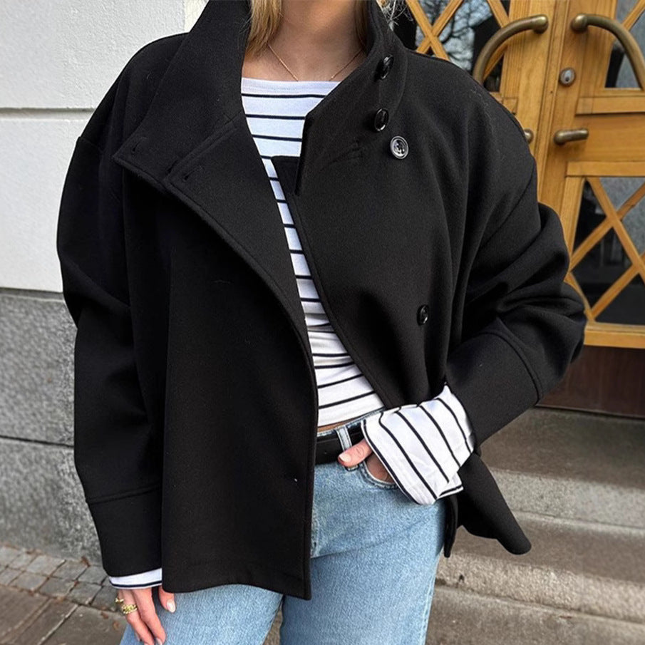 Stand Collar Button Jacket