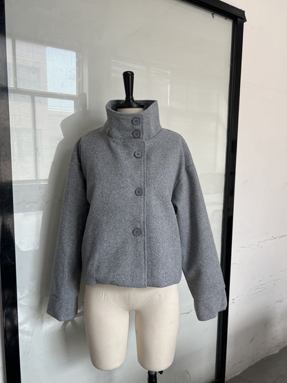 Stand Collar Button Jacket