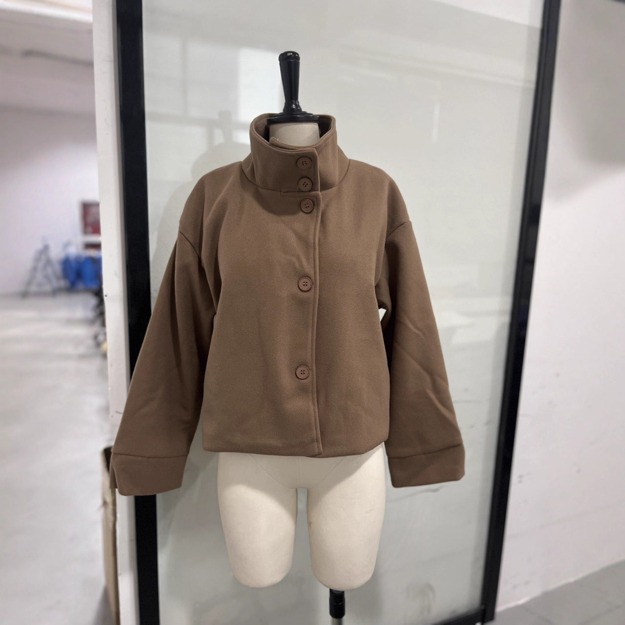 Stand Collar Button Jacket