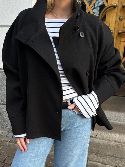 Stand Collar Button Jacket