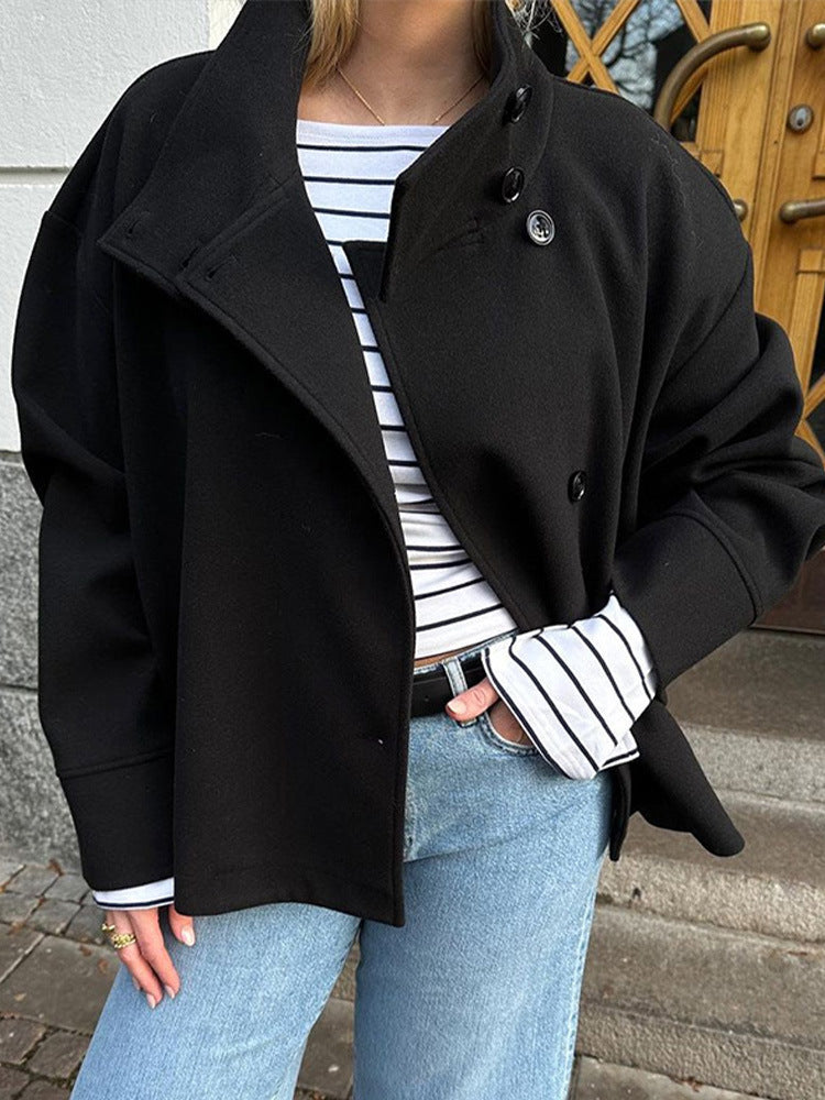 Stand Collar Button Jacket