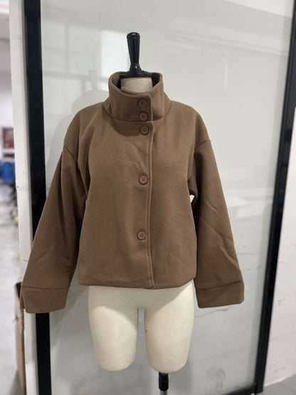 Stand Collar Button Jacket