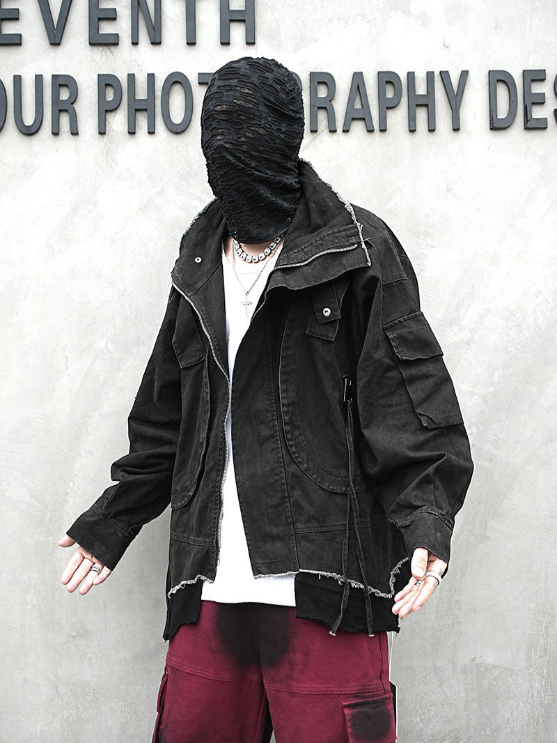 Stand Collar Hooded Jacket