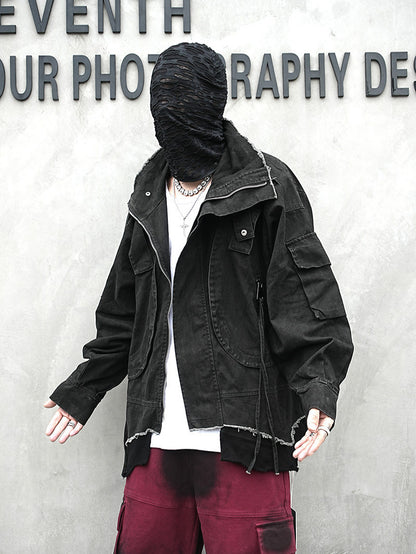 Stand Collar Hooded Jacket