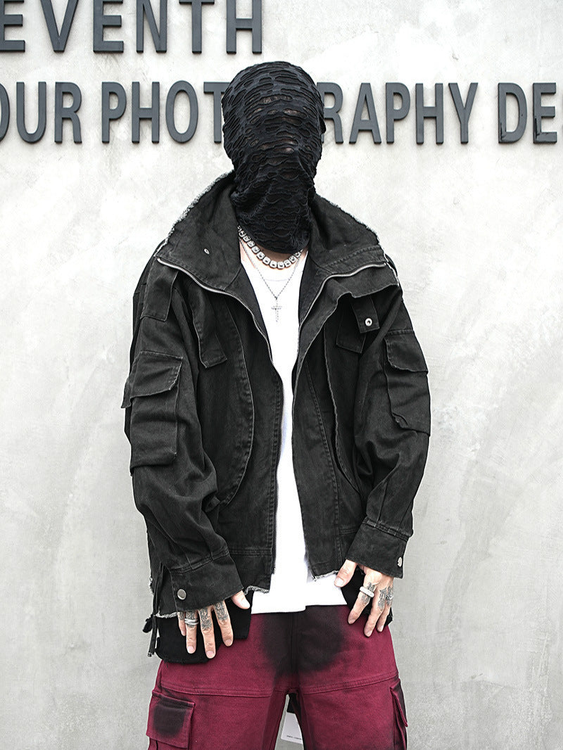 Stand Collar Hooded Jacket