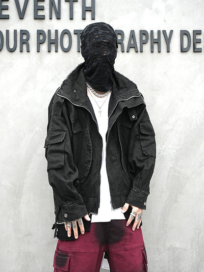 Stand Collar Hooded Jacket