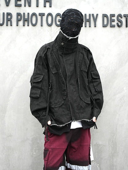 Stand Collar Hooded Jacket