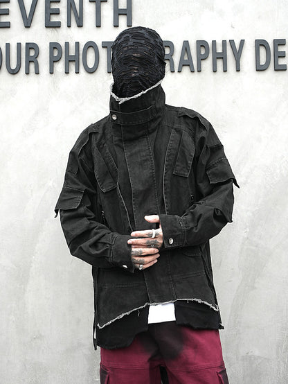 Stand Collar Hooded Jacket