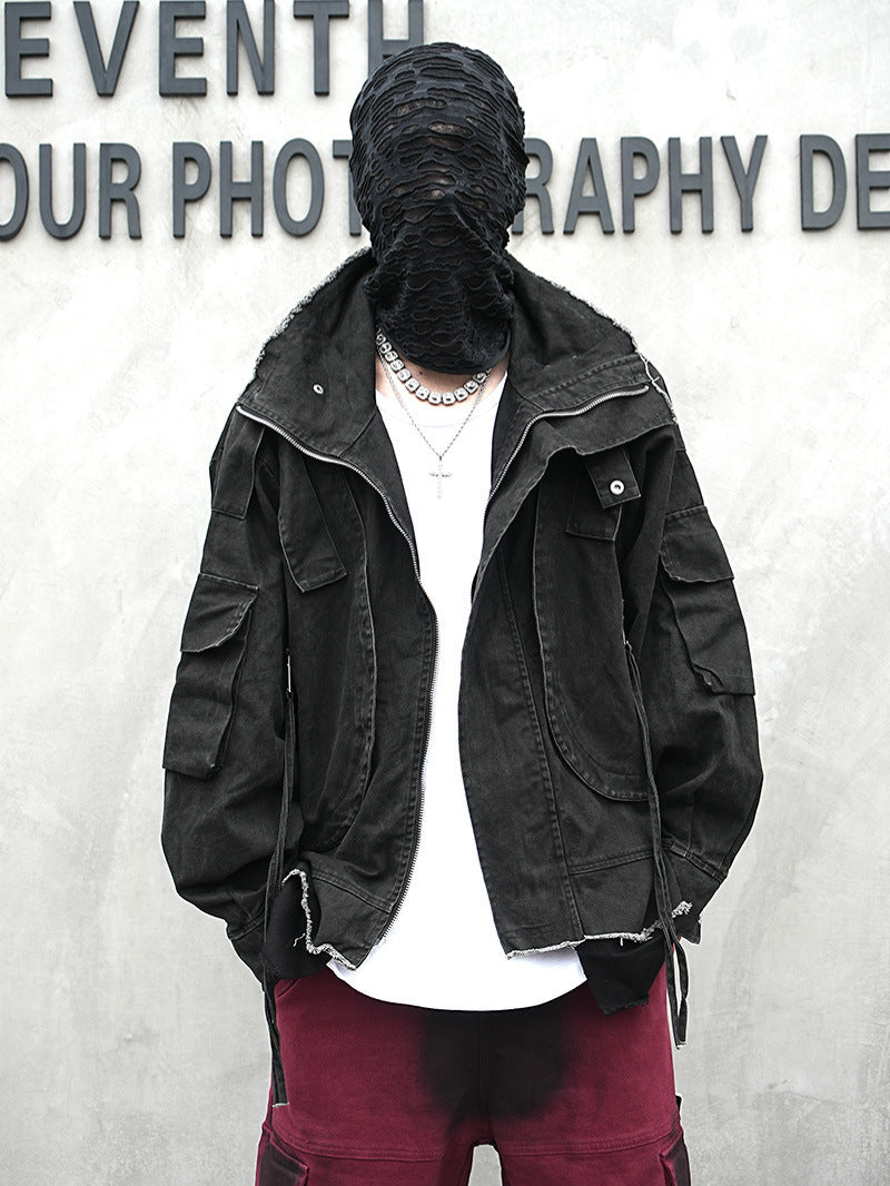 Stand Collar Hooded Jacket