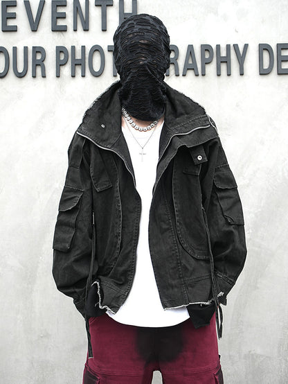 Stand Collar Hooded Jacket