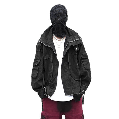 Stand Collar Hooded Jacket
